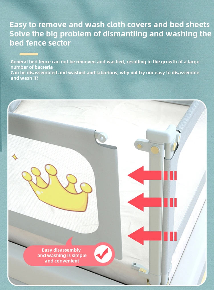 1 Pc Baby Safety Bed Barrier Children Bed Rail Guard Bedroom Protector Kids Sleeping Rail Washable Protective Toddler Fence