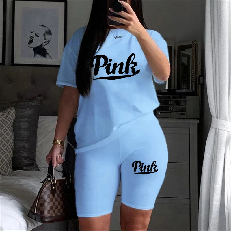 Woman Clothing Casual Two Piece Set for Women Tracksuit Short Sleeve Daily Summer Shorts T-Shirts O-Neck Matching Sets Women's