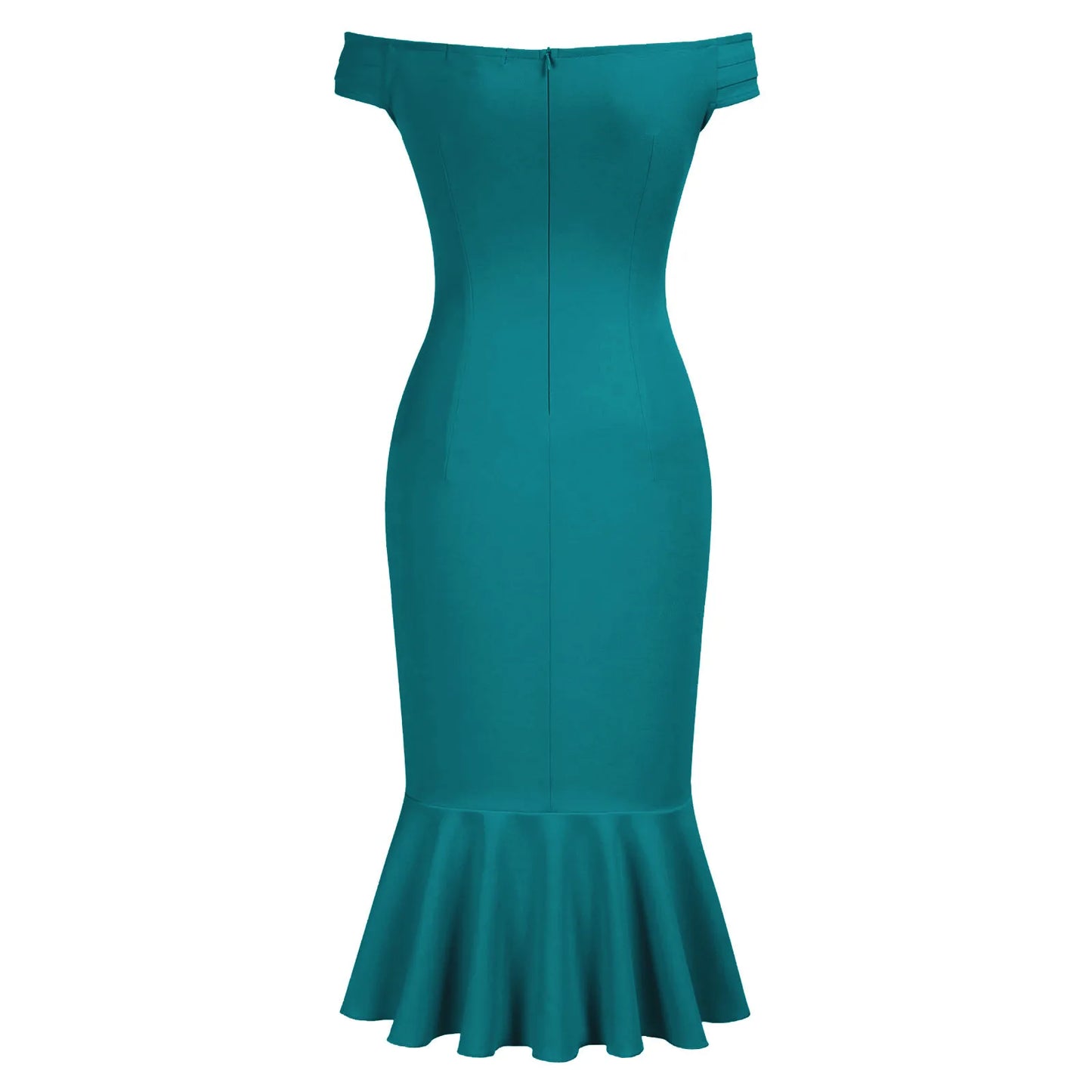 Women's elegant party dresses Off Shoulder V-Neck Ruffle Pleat Waist Slit Dress classic fishtail skirt  traf vestidos para mujer