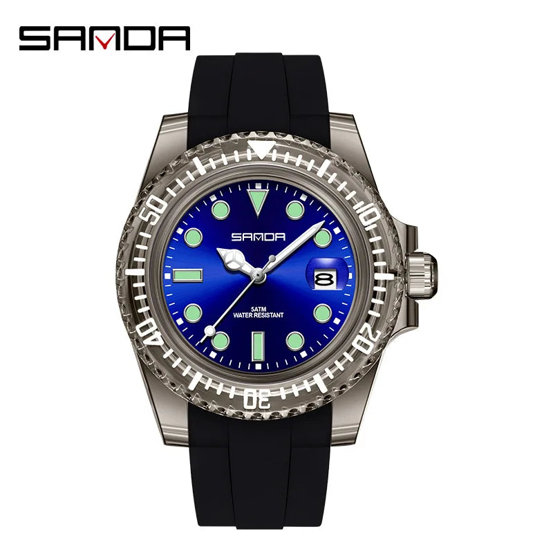 Sanda 9007 New Electronic Quartz Watch with Calendar  Fashionable Sports Waterproof Leisure Creative Male Female Student Watch