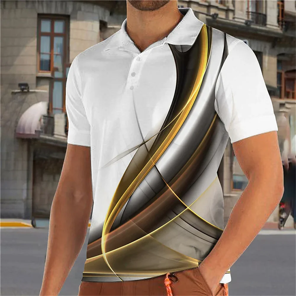 Summer Men's Polo Shirt Color Short Sleeve Tshirt Mesh Breathable Comfort Lapel Tops Tee Fashion Striped T Shirt Men's Fashion