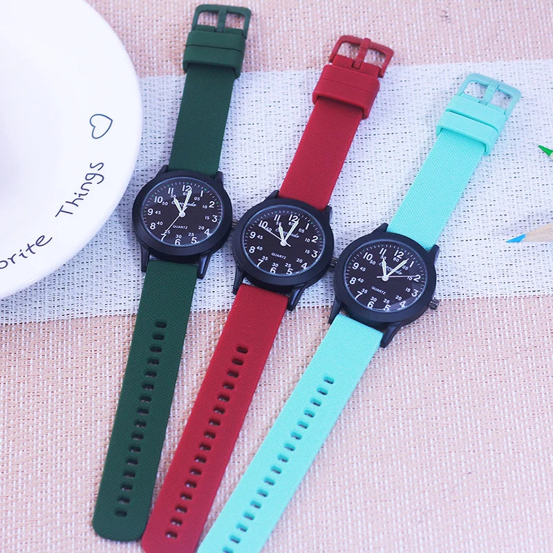 Children Boys Girls 60 Minute Scale Quartz Wristwatches Junior High And Elementary School Students Exam Watches Silicone Strap