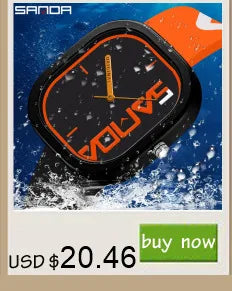 SANDA 9072 Students Watches New Design Soft TPU Strap Water Resistant Quartz Movement Outdoor Sports Analog Wrist Watch