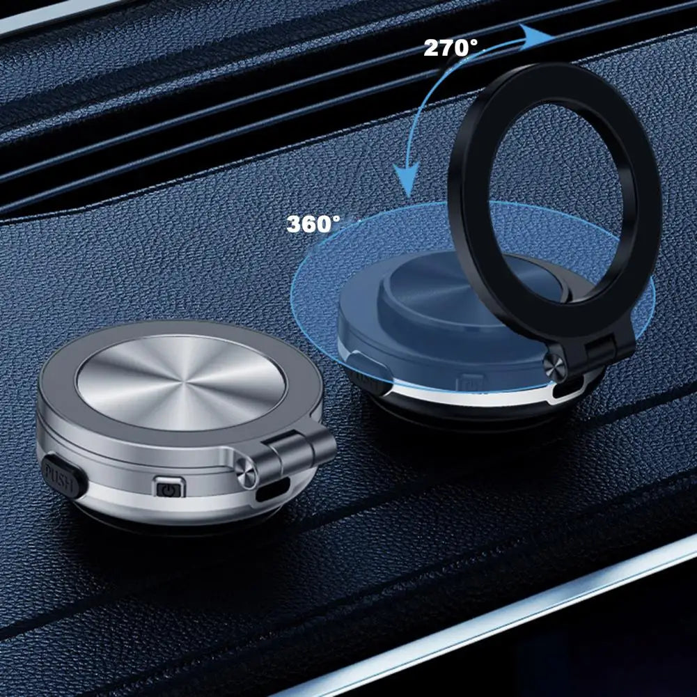 Magnetic Car Phone Holder Electric Vacuum Suction Cup Phone Mount 360 Degrees Rotation Strong Magnetic Car Phone Stand