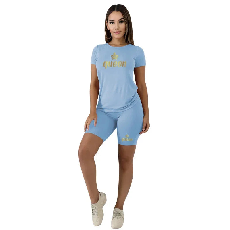 Two Piece Set for Women New in Matching Sets Clothes for Womens Short Sets Summer Outfit for Women 2023 Plus Size T-shirt Shorts