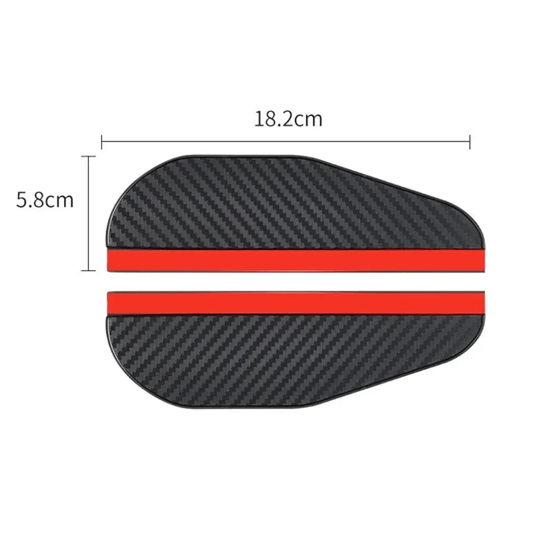 2Pcs Car Rearview Mirror Rain Eyebrow Visor Carbon Fiber Rear View Sun Visor Rainproof Blades Sticker Car Decor  Accessories