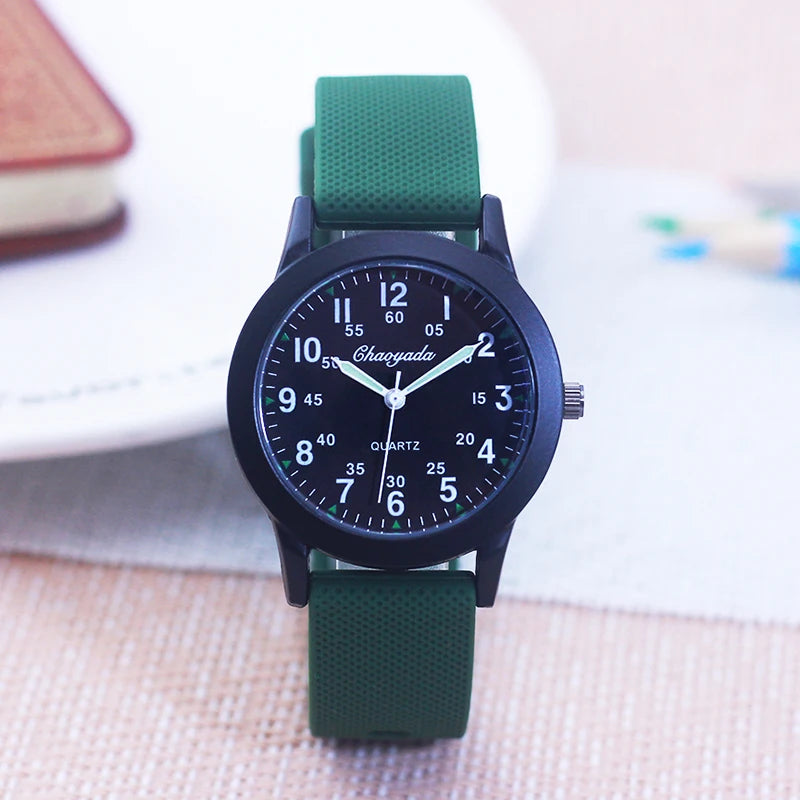 Children Boys Girls 60 Minute Scale Quartz Wristwatches Junior High And Elementary School Students Exam Watches Silicone Strap