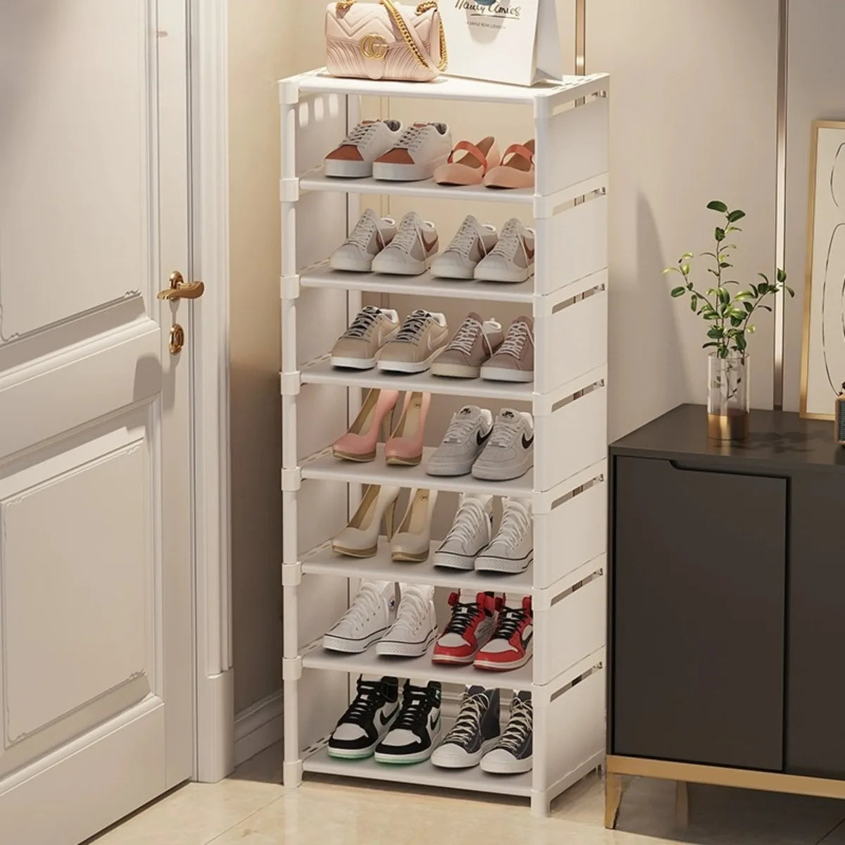 Multi-Layer Stackable Shoe Cabinet Shoes Storage Rack foldable free combination shoe rack For Entry Wall Corner Shoes Shelf