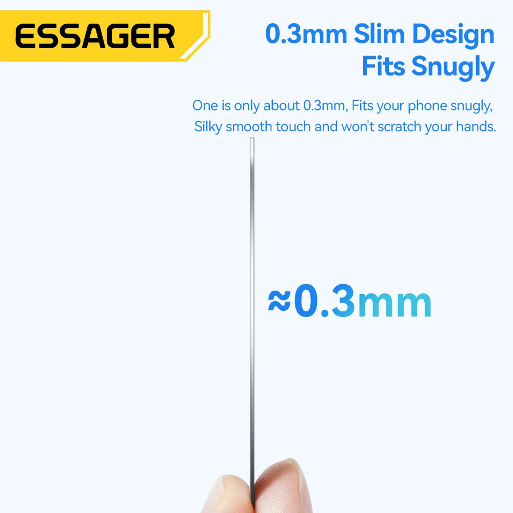 Essager 2PCS Magnetic Metal Ring 0.3mm Universal Sticker for iPhone 15 14 Pro MagSafe Magnet for Samsung Wireless Charging Plate