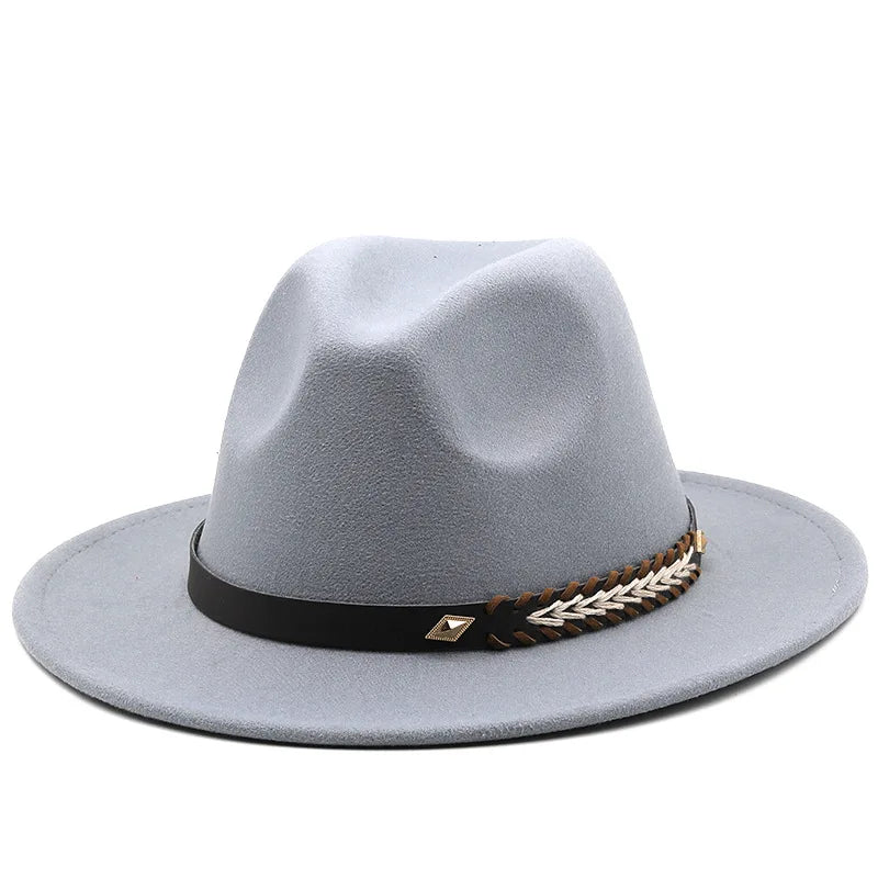 Fedora Hats Women Men Panama Jazz Hat Wide Brim Sun Protection Cap Classic Unisex Fashion Top Hat for Party Wedding Church