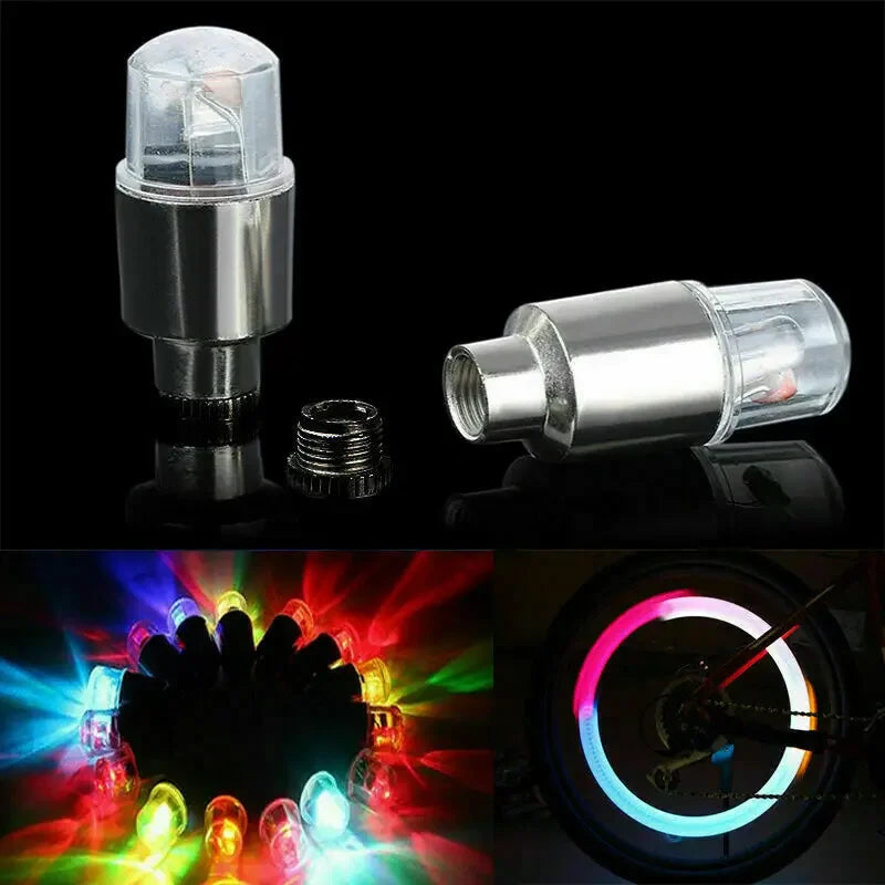 Car Hub Ambient Light Bicycle LED Tire Lights Universal Car Neon Lamp Valve Cover Lights Tire Colorful Flashing Bulb Decoration