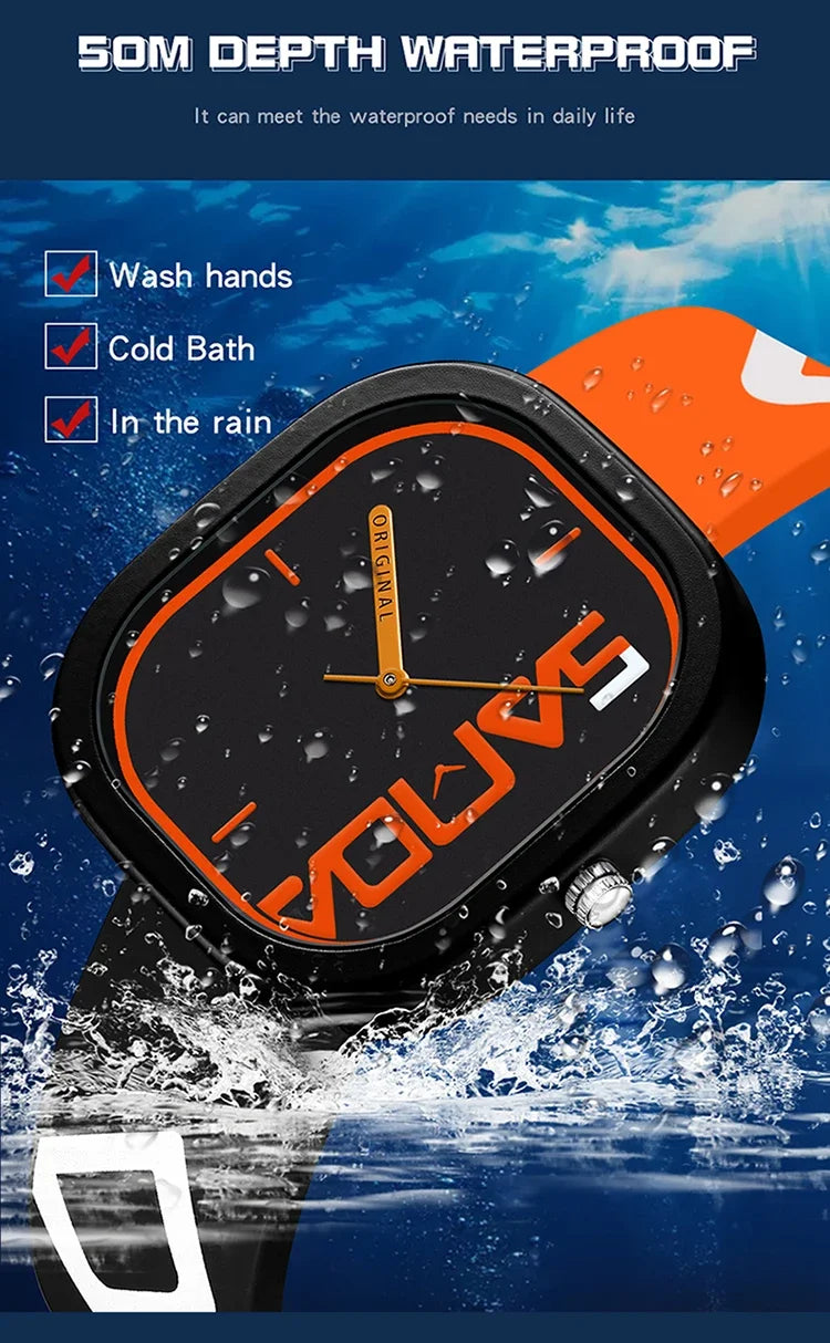 SANDA 3203 Brand Fashion Sports Quartz Watch Men Luxury Casual Waterproof Silicone Strap Men Clock  Simple Design Men Wristwatch