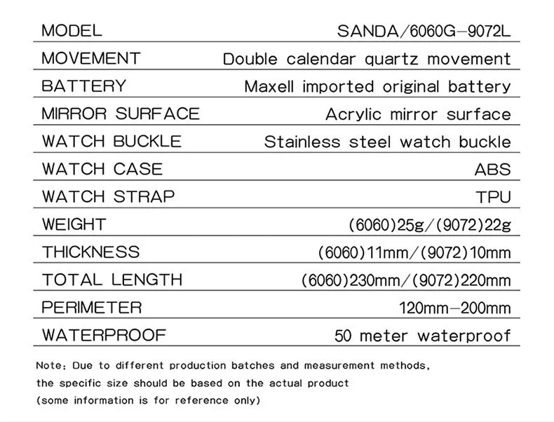 SANDA 9072 Mini Simple Students Wrist Watches Soft TPU Light Fashion Water Resistant Quartz women Outdoor Sports Analog Watch