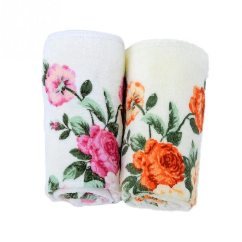 Home Hotel Soft 100% Cotton Face Flower Towel Peony Floral Terry Quick Dry Bathroom Towels Facecloth 34*74cm 1pc