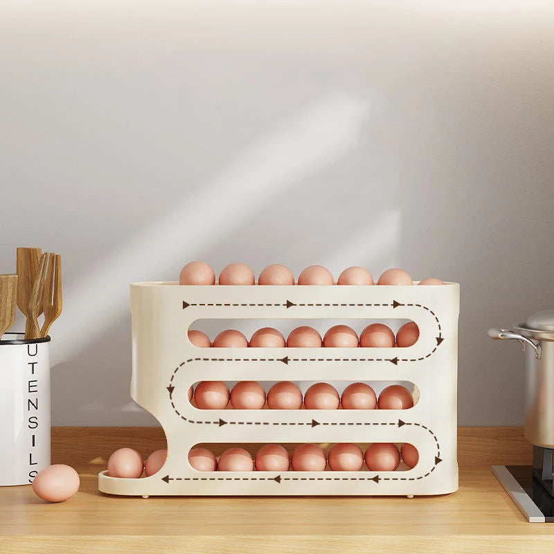 Egg Holder Eggs Organizer Sliding Rail Shelf 	Refrigerator Stand Accessory Storage Rail Box Container Organization Kitchen