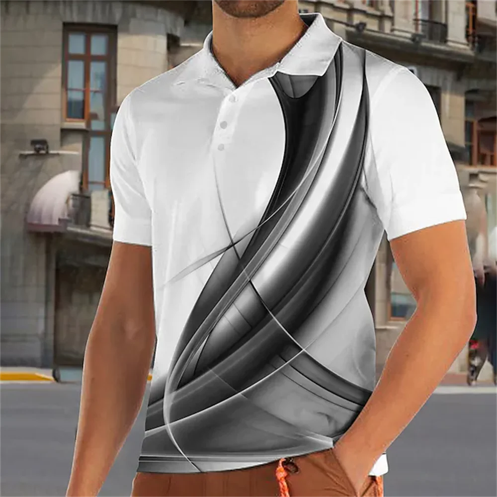 Summer Men's Polo Shirt Color Short Sleeve Tshirt Mesh Breathable Comfort Lapel Tops Tee Fashion Striped T Shirt Men's Fashion