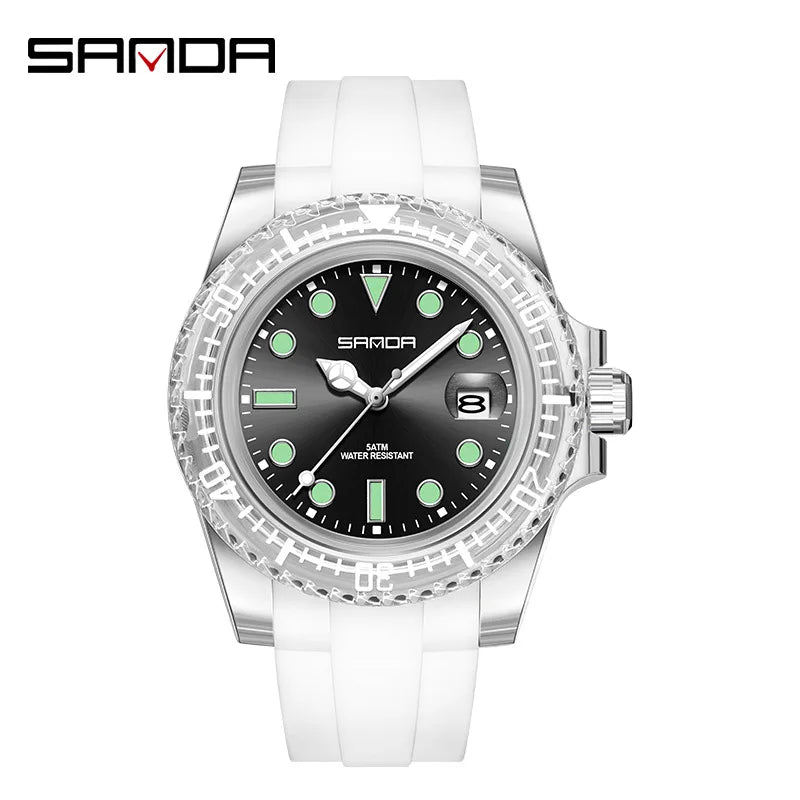 Sanda 9007 New Electronic Quartz Watch with Calendar  Fashionable Sports Waterproof Leisure Creative Male Female Student Watch