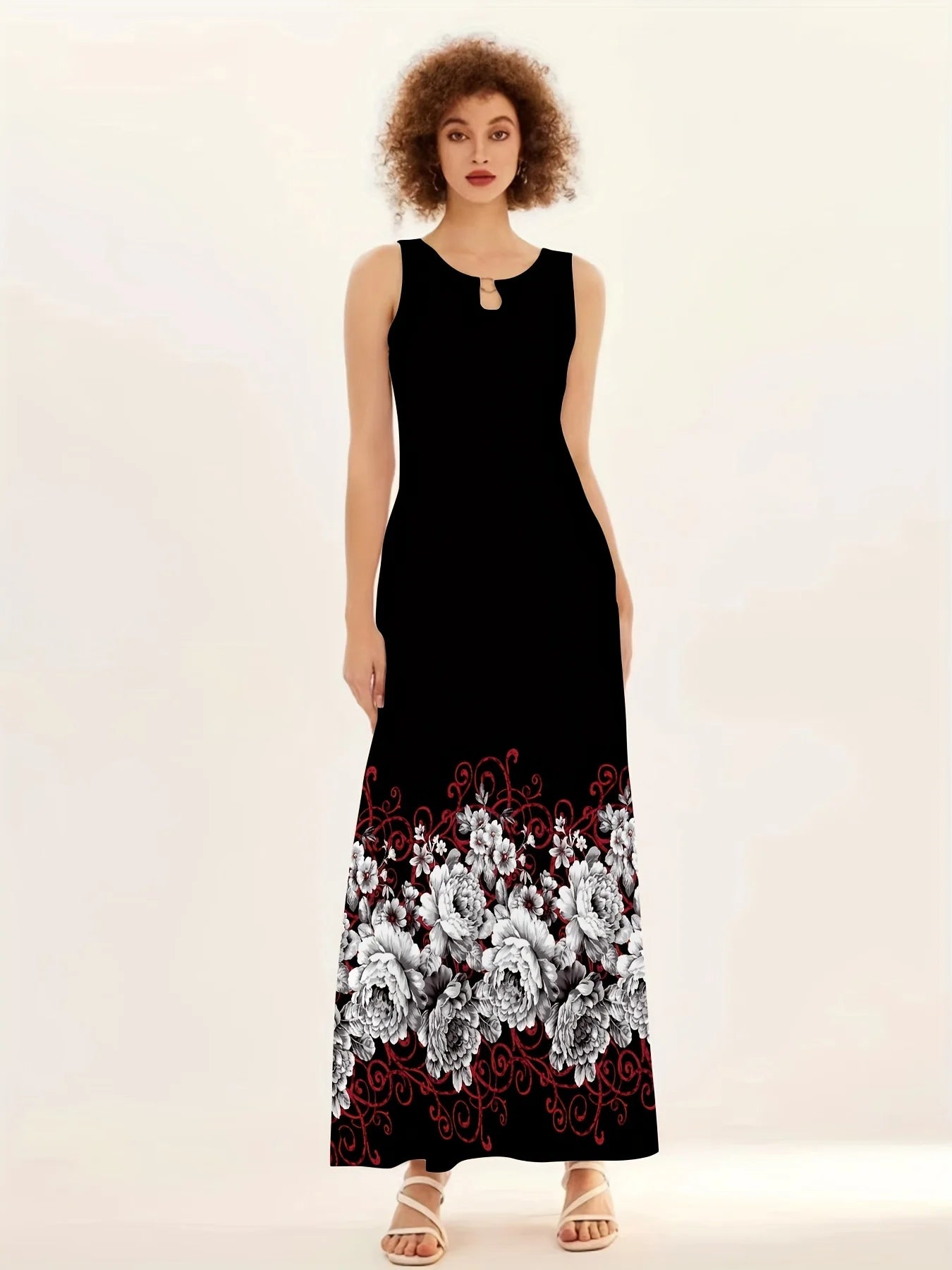 New Casual Sleeveless Long Dress Women's Printed Bohemian Retro maxi Dresses