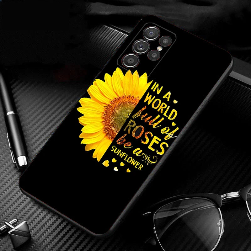 Phone Case for Samsung Galaxy S24 S23 S22 S21 S20 Ultra S20 S22 S21 S10E S20 FE S24 Plus Beautiful Flower sunflower Case