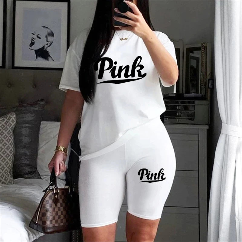 Woman Clothing Casual Two Piece Set for Women Tracksuit Short Sleeve Daily Summer Shorts T-Shirts O-Neck Matching Sets Women's