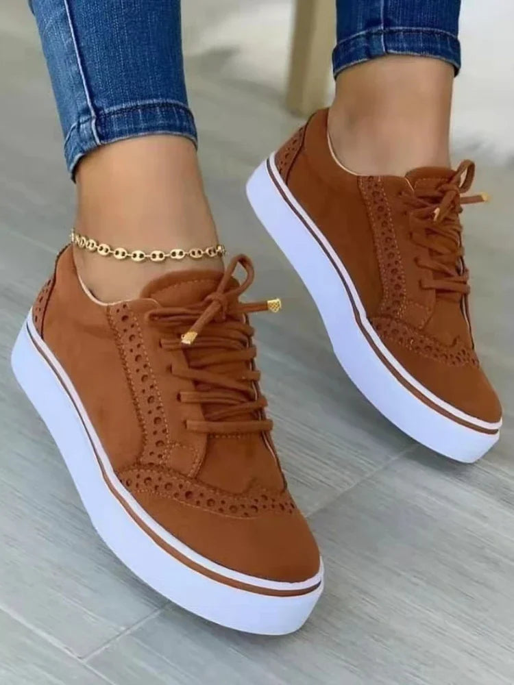 Sneakers Women Flat Casual Sneaker Spring Fashion Versatile Lace Up Walking Women Shoes Zapatos De Mujer