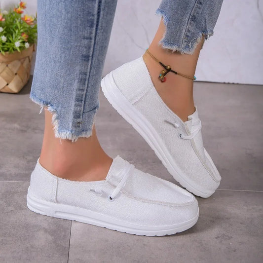 Autumn New Women'S Canvas Breathable Fashion Vulcanized Sports Shoes Woman Casual Flat Shoes Female Light Walking Shoes