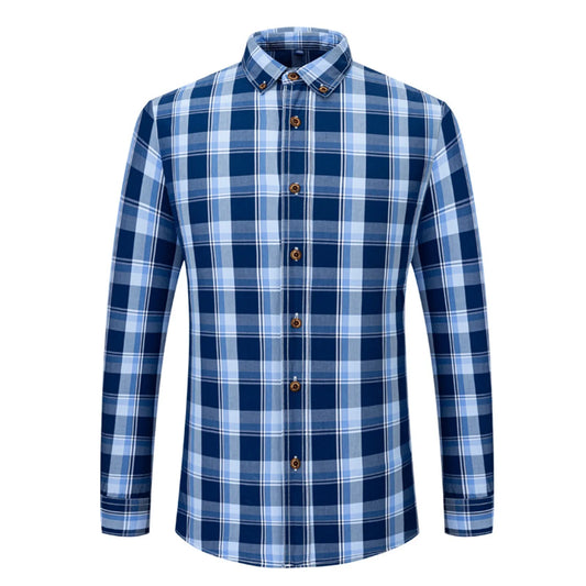 2024 New Men's Fashion Plaid Shirts Spring Autumn Button Down Long Sleeve Male Shirt Slim Fit Business Social Casual Shirt