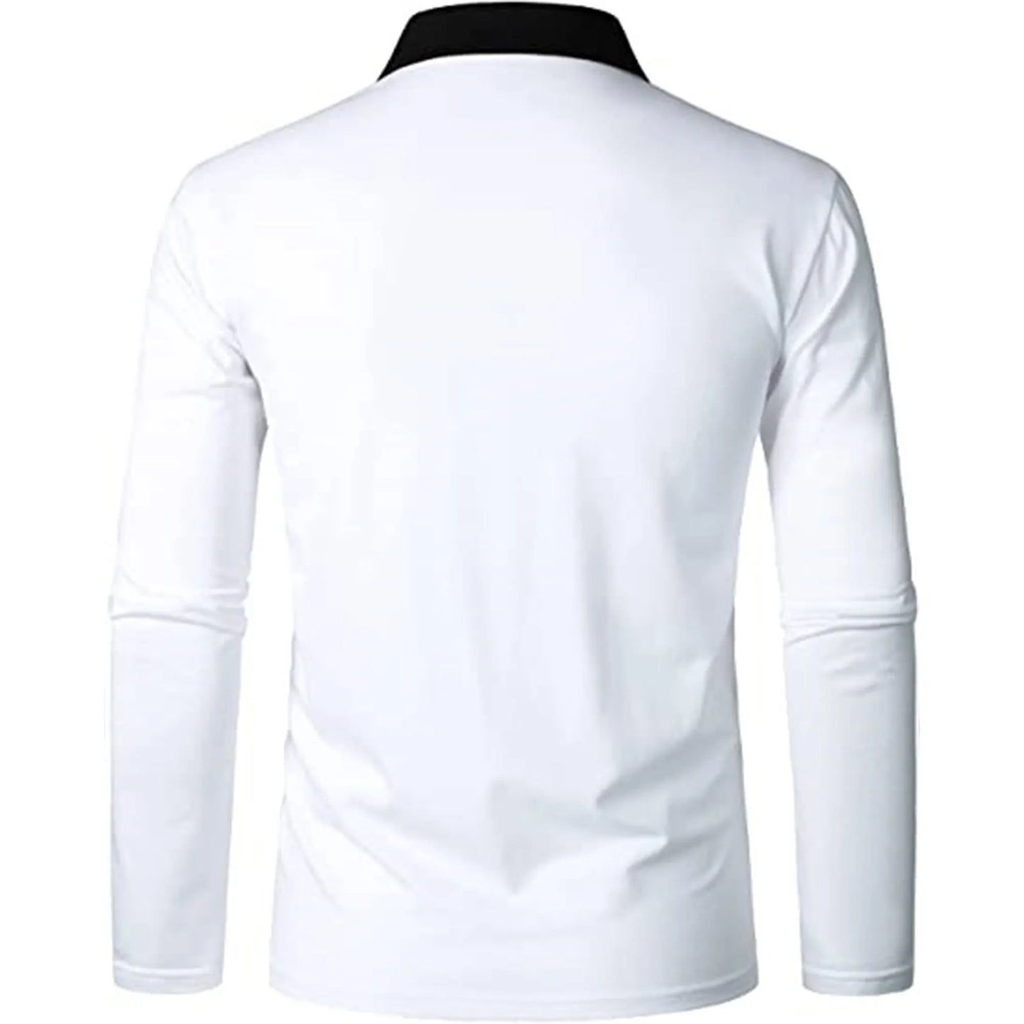 Men's long sleeve Color matching Stylish zipper with men's lapel long sleeve