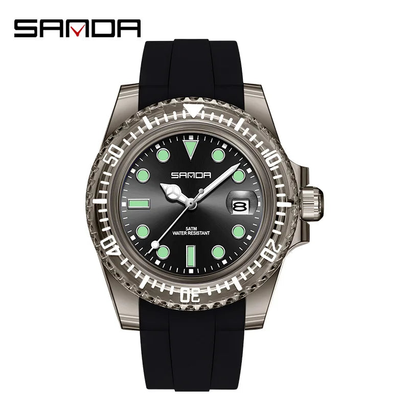 Sanda 9007 New Electronic Quartz Watch with Calendar  Fashionable Sports Waterproof Leisure Creative Male Female Student Watch