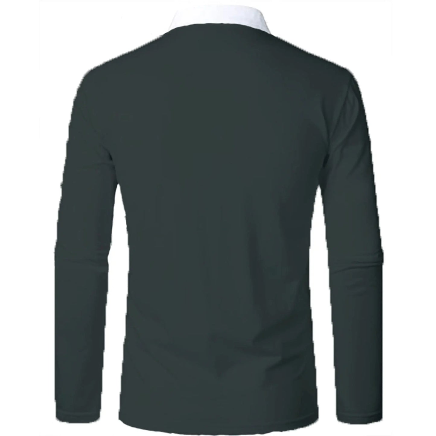 Men's long sleeve Color matching Stylish zipper with men's lapel long sleeve