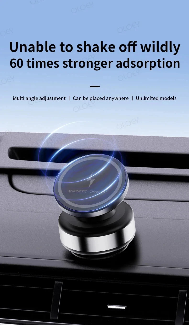 Wireless charge 360°rotatable vacum car holder For iPhone Samsung Xiaomi magnetic car mount vacuum phone holder