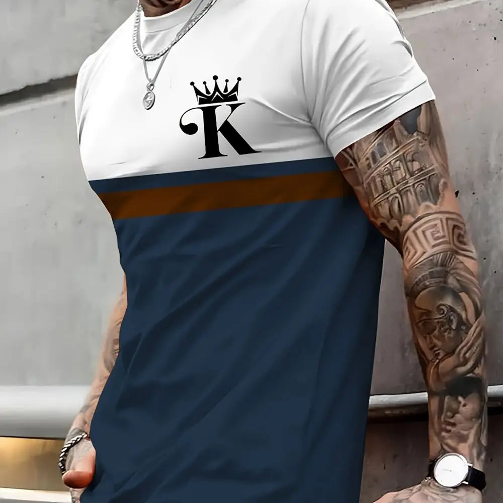 Casual Print Mens 3d T Shirt Stripe Clothes Summer Short Sleeve Tee Harajuku Street T-Shirt Daily Male Oversized O-neck Pullover