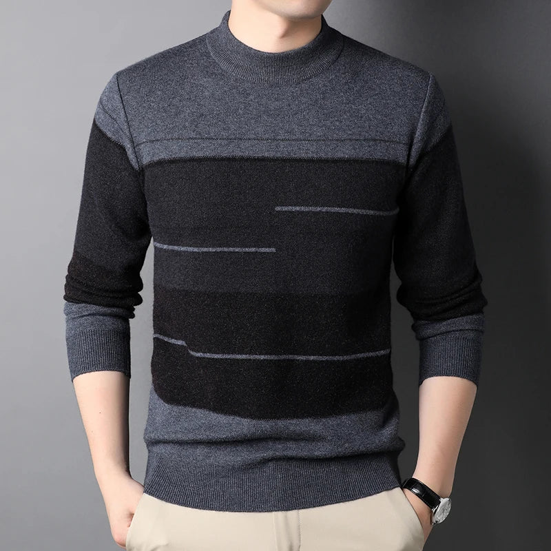 2022 Casual Thick Warm Winter Luxury Knitted Pull Sweater Men Wear Jersey Dress Pullover Knit Mens Sweaters Male Fashions 71810