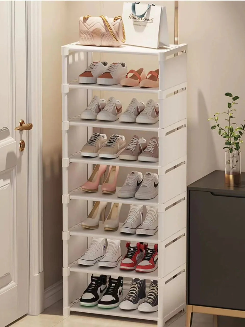 Multi-Layer Stackable Shoe Cabinet Shoes Storage Rack foldable free combination shoe rack For Entry Wall Corner Shoes Shelf