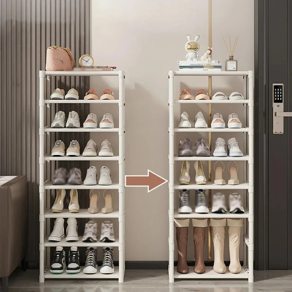 Multi-Layer Stackable Shoe Cabinet Shoes Storage Rack foldable free combination shoe rack For Entry Wall Corner Shoes Shelf