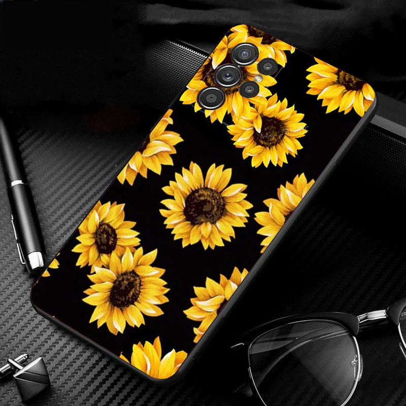 Phone Case for Samsung Galaxy S24 S23 S22 S21 S20 Ultra S20 S22 S21 S10E S20 FE S24 Plus Beautiful Flower sunflower Case