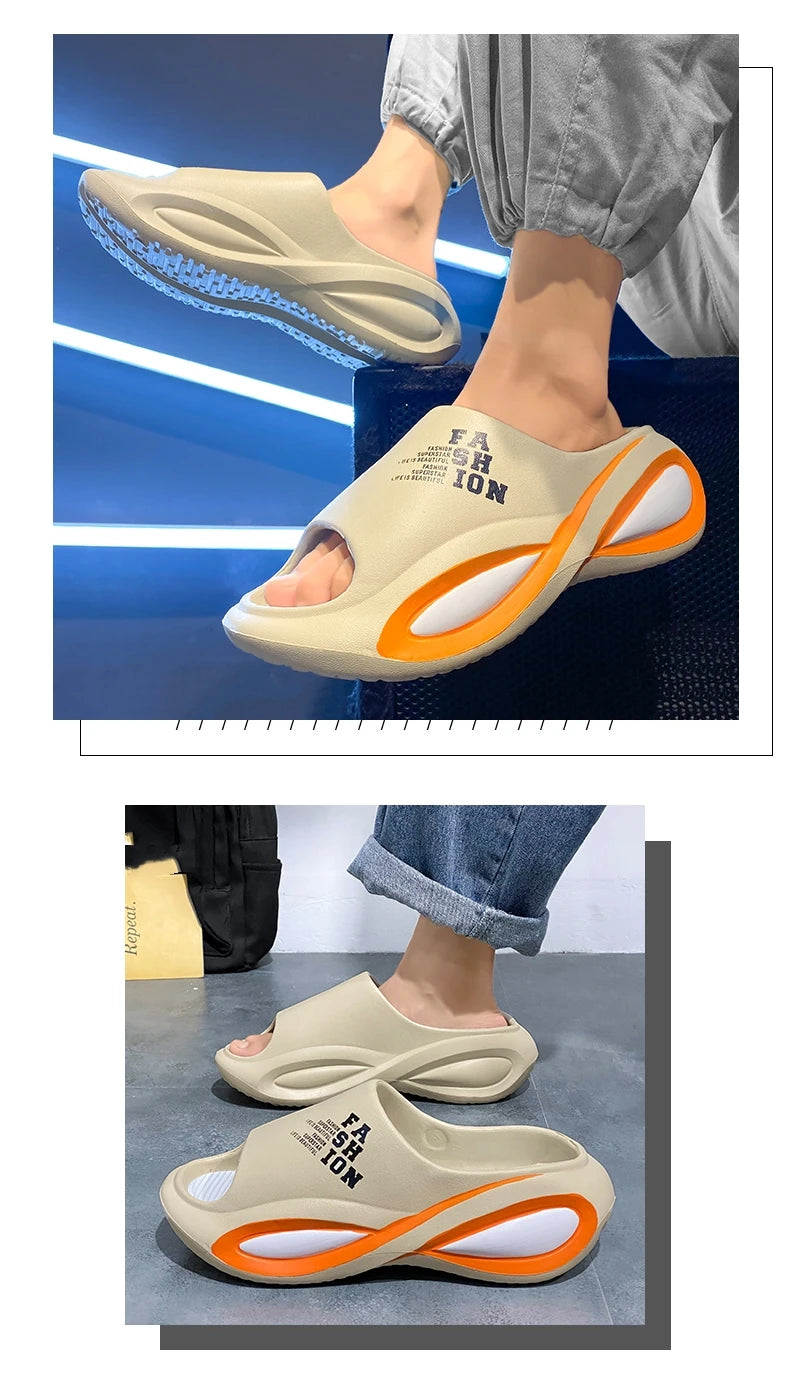 2024 New Men's Slippers Indoor Outdoor Sandals Beach Comfortable Soft Slides Men Casual Shoes Flip-flops Home Slippers Sandals