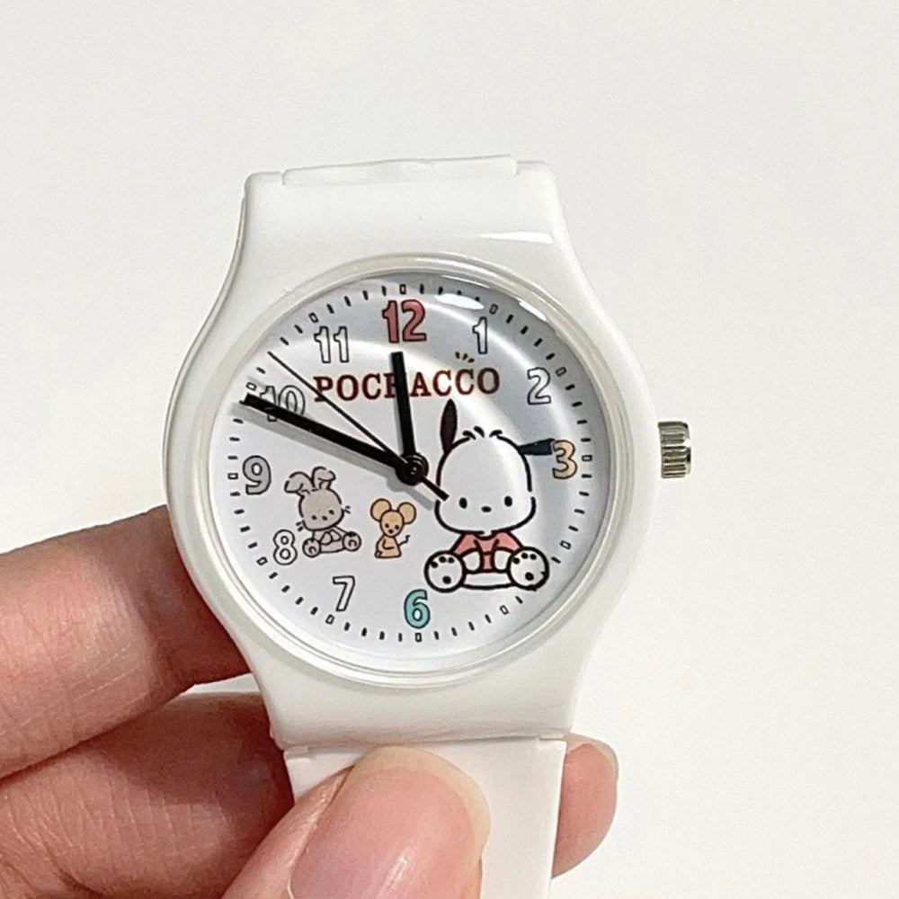 New Student Watch Silicone Strap Children's Quartz Watch Fashion White Cute Puppy Cartoon Watches for Kids Clock Gifts