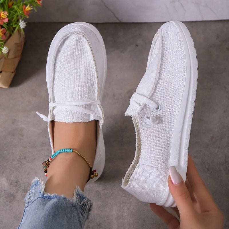 Autumn New Women'S Canvas Breathable Fashion Vulcanized Sports Shoes Woman Casual Flat Shoes Female Light Walking Shoes