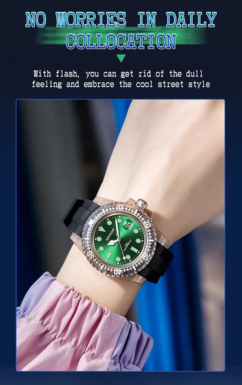 Sanda 9007 New Electronic Quartz Watch with Calendar  Fashionable Sports Waterproof Leisure Creative Male Female Student Watch