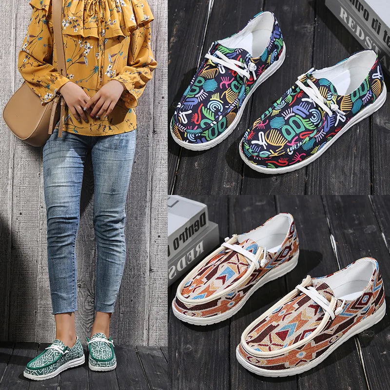 Women Orange Vulcanized Shoes Canvas Slip on Loafers Female Flat Shoes Fashion Ladies Walking Shoes Casual Sneakers 2023