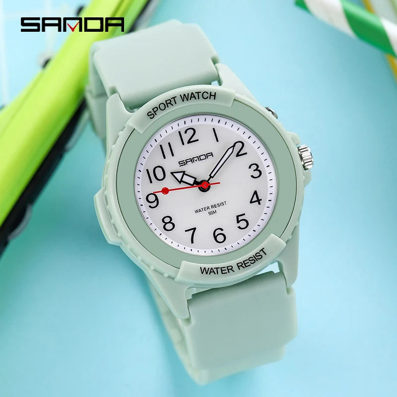 Fashion Sanda Top Brand Relogio Masculino New Casual Mens Watches Simple Letters Resin Waterproof Quartz Wristwatches Man Clock