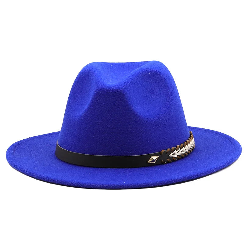 Fedora Hats Women Men Panama Jazz Hat Wide Brim Sun Protection Cap Classic Unisex Fashion Top Hat for Party Wedding Church