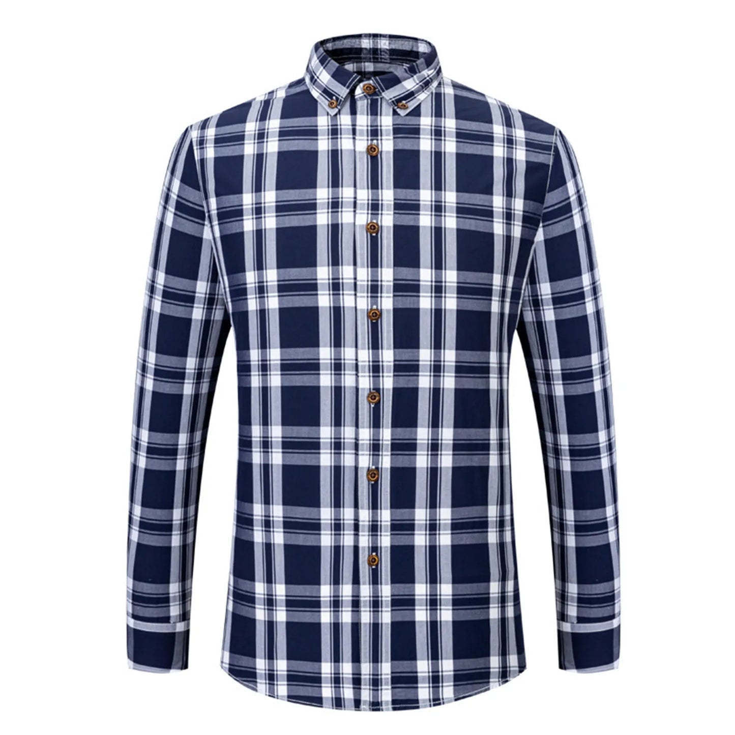 2024 New Men's Fashion Plaid Shirts Spring Autumn Button Down Long Sleeve Male Shirt Slim Fit Business Social Casual Shirt