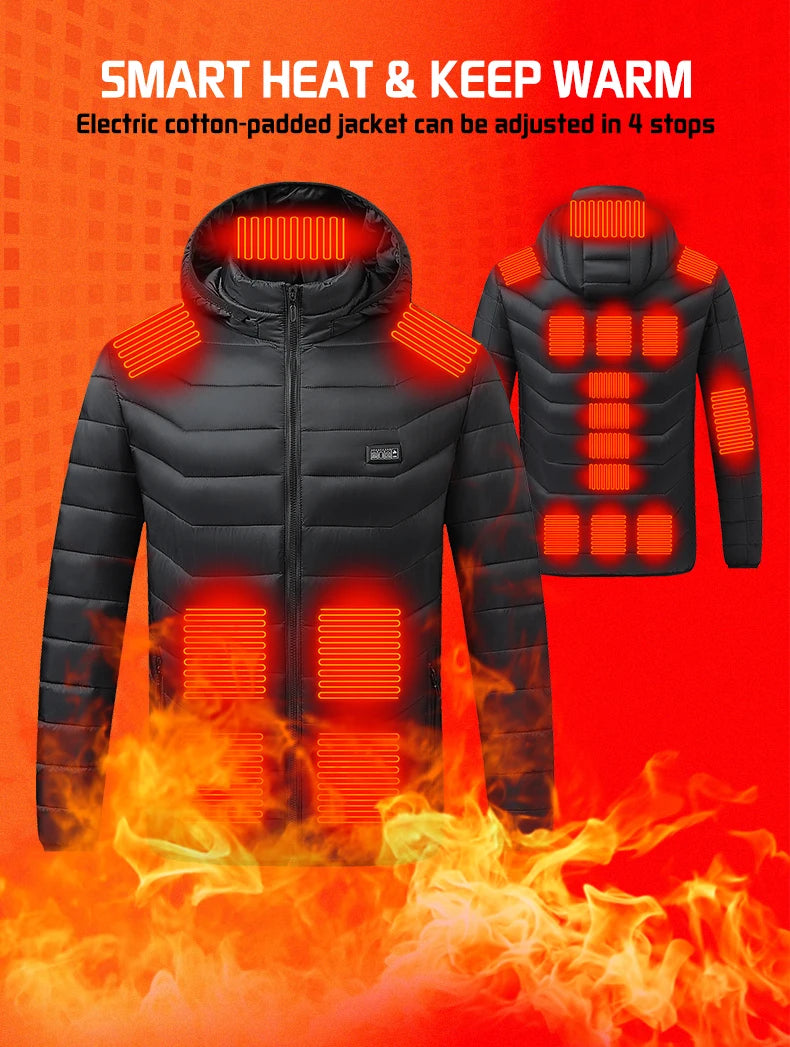 TODWARM Heated Jacket 21 Areas Winter Men's Women's Motorcycle Jacket USB Electric Heating Jacket Heated Vest Moto Thermal Cloth