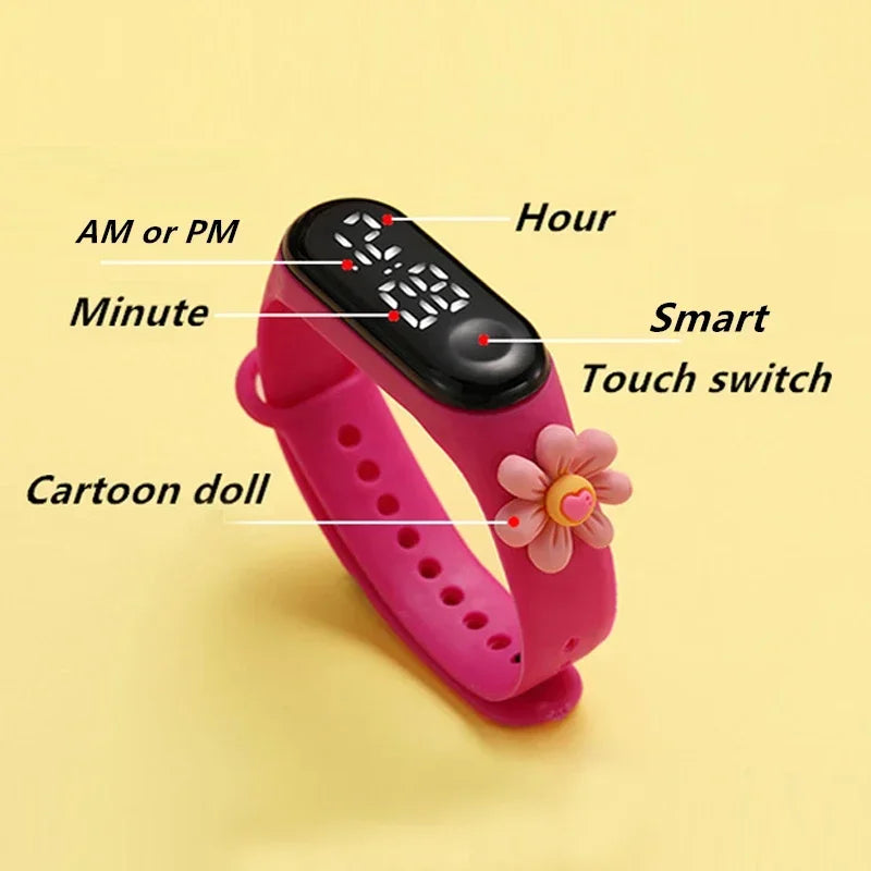 Waterproof Children LED Watch Casual Fashion Sport Bracelet Girls Boys Watches Silicone Smart Touch Screen Kids Electronic Watch