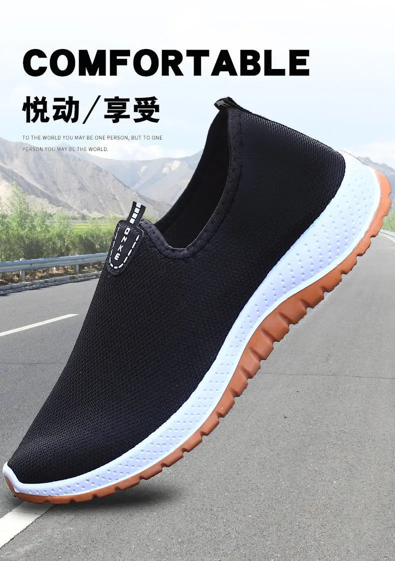 2022 Leisure Sports Cloth Shoes Men's Mesh Breathable Soft Sole Running Shoes