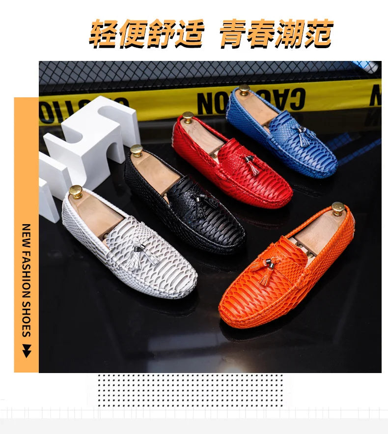 Hot sale Red Men Loafers Luxury Leather Boat Shoes Men Light Breathable Flat Slip On Shoes Big Size 47 Casual Moccasin Shoes Men