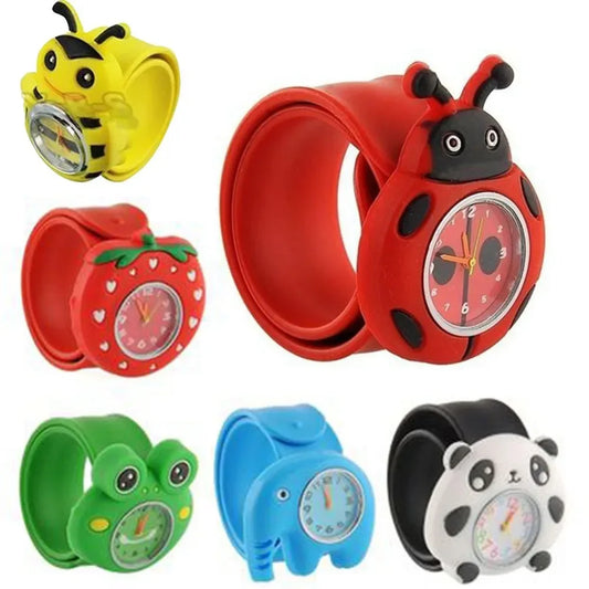 Children's Cartoon Watch Cute Animal Fruit Kids Silicone Patted Watch Girl Boy Favorite Toy Quartz Watch Christmas Birthday Gift