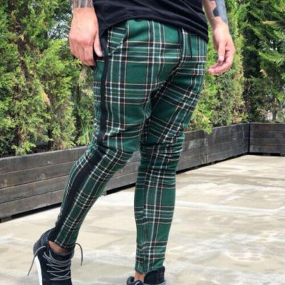 Pencil Pants Sweatpants Men Pants Plaid Simple Spring Sweatpants Mens Joggers Pants Mens Slim Fit Hole Pencil Pants Long Trouser